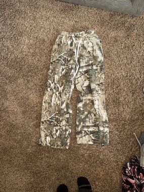 Amazon Wide Leg Cargo Pants in Green and Brown Camo